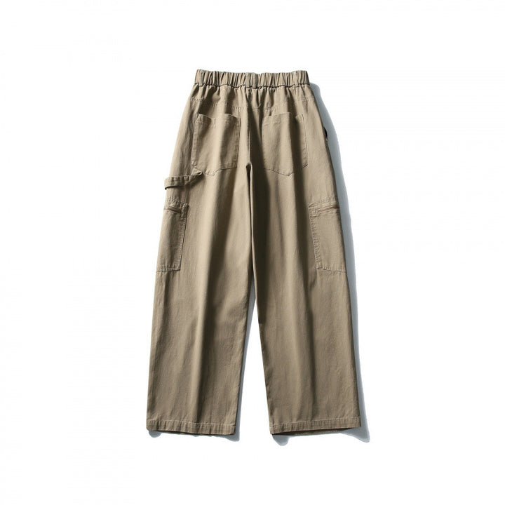 Men's Loose Utility Cargo Pants with Elastic Waistband and Patch Pockets Mune Fashion