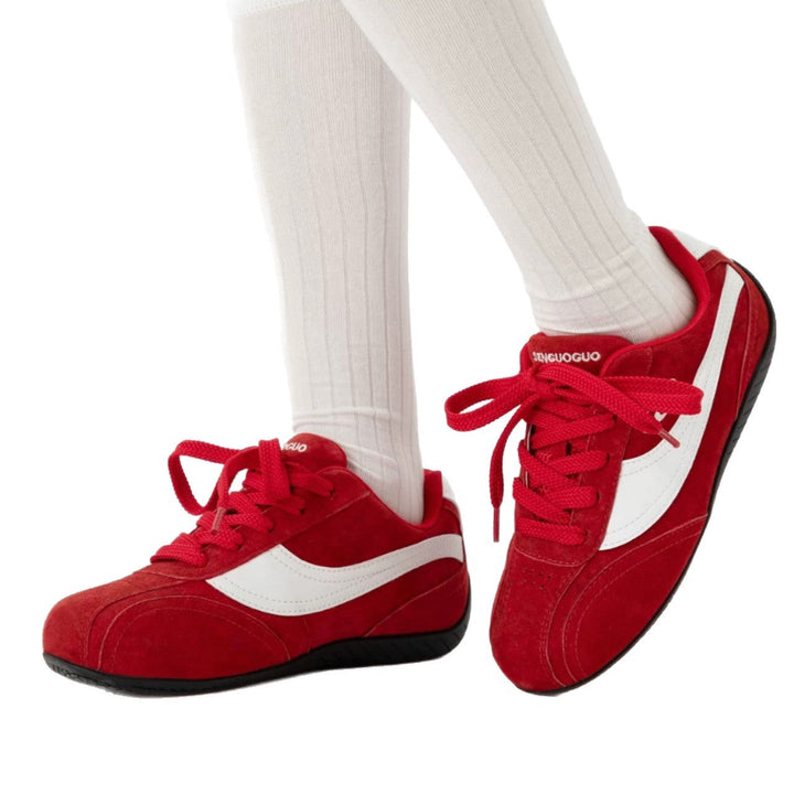 Ladies Comfortable Sneakers with Breathable Suede Upper and Non-Slip Sole Mune Fashion