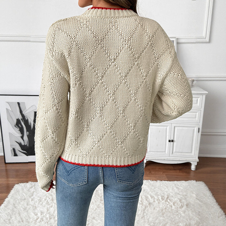 Women's Patterned Knitted Sweater with Fish Motif Mune Fashion
