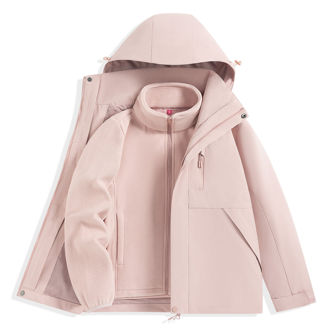 Men's two-layer outdoor parka with removable fleece inner jacket and hood Mune Fashion