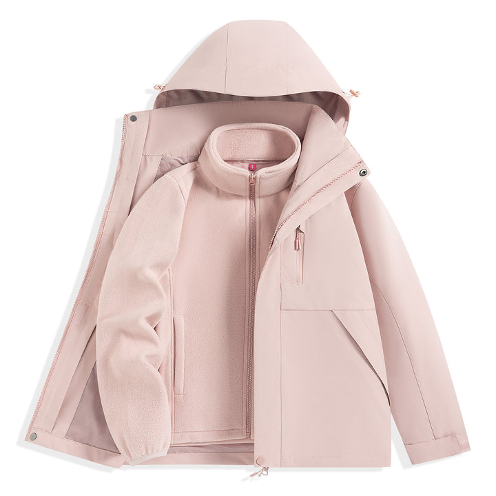Men's two-layer outdoor parka with removable fleece inner jacket and hood Mune Fashion