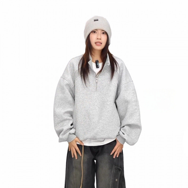 Unisex Half-zip Sweatshirt with raglan sleeves, side pockets and ribbed hem Mune Fashion
