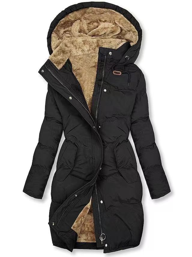 Women's Insulated Winter Parka with Removable Hood and Soft Lining Mune