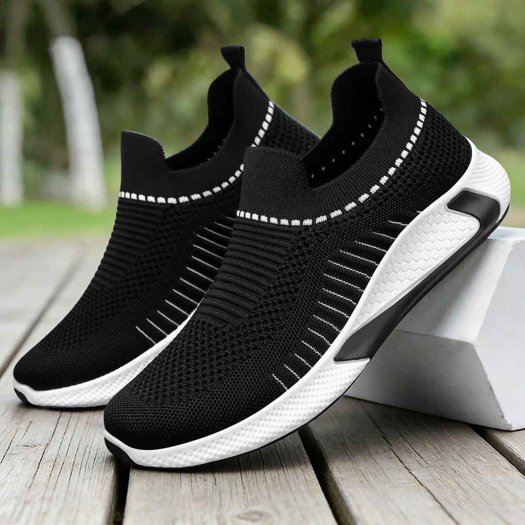 Unisex nan seamless knit slip-on running shoe with sock-like shaft and hexagonal cushioning sole Mune Fashion
