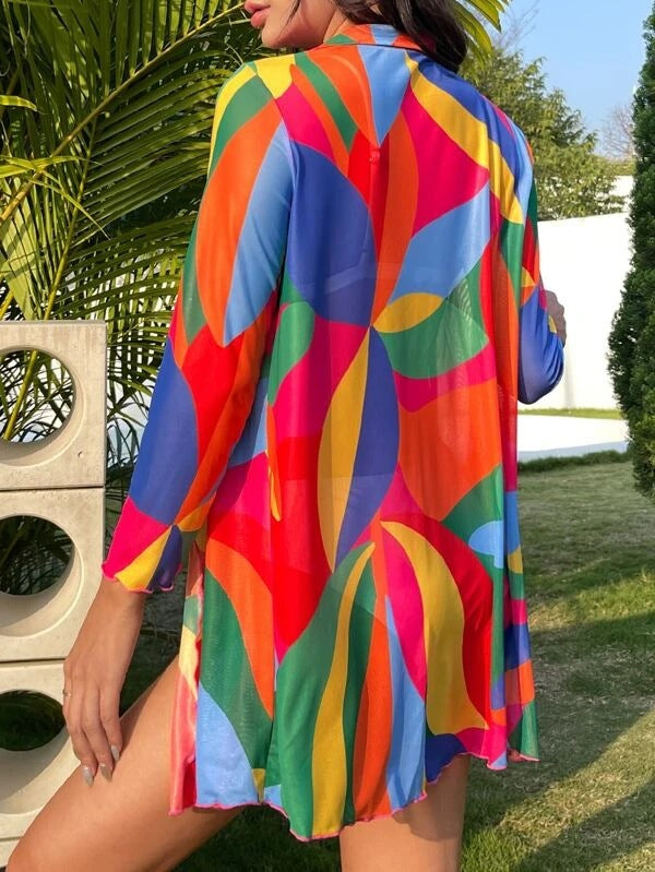 Damen Strandkimono mit buntem Farbverlauf Echo Archiv