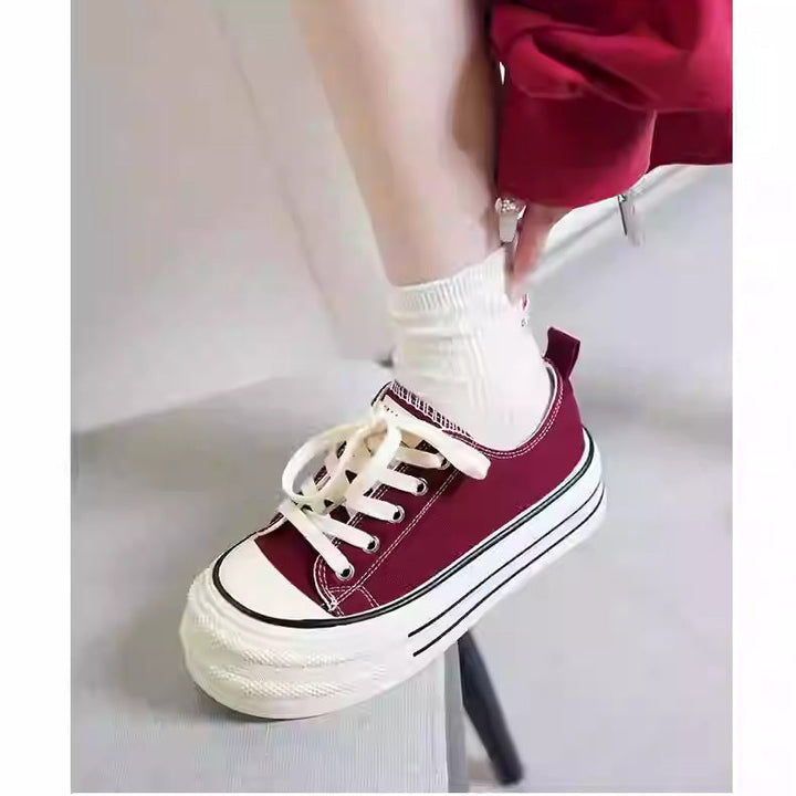 Women's Platform Sneakers with Trendy Design and Durable Upper Material Mune Fashion