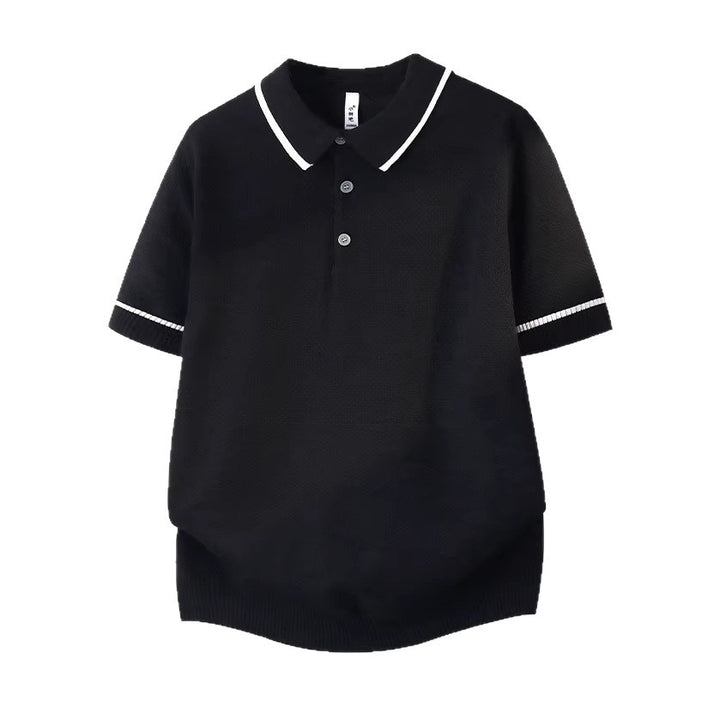 Men's Elegant Polo Shirt with Contrasting Accents Mune Fashion