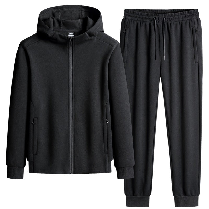 Men's two-piece hooded training set made of French terry with zip-up jacket & tapered joggers Mune Fashion