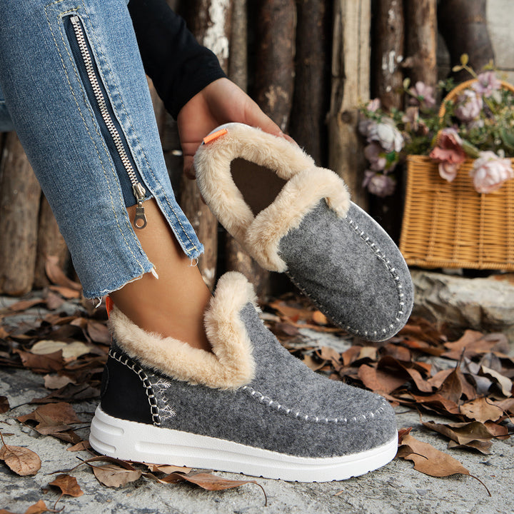 Women's Cozy Felt Slippers with Teddy Lining and Non-Slip Sole Mune Fashion