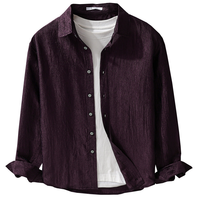 Men's Textured Linen-Cotton Shirt in Relaxed Fit Mune Fashion