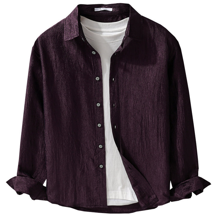 Men's Textured Linen-Cotton Shirt in Relaxed Fit Mune Fashion