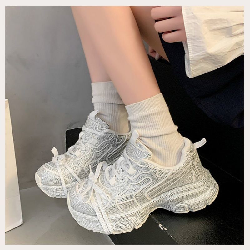 Damen Chunky-Plateau-Sneakers mit atmungsaktivem Mesh und sculpted Profil Mune Fashion