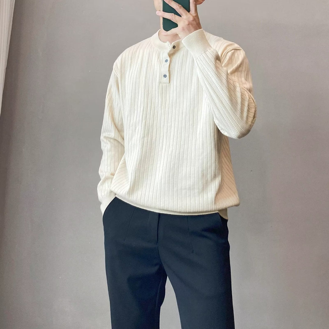Men's knitted sweater with textured design Mune Fashion