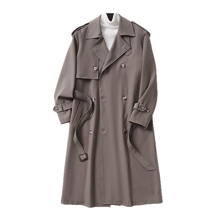 Men's Timeless Double-Breasted Trench Coat with Waist Belt, Shoulder Epaulettes and Cuff Straps Mune Fashion