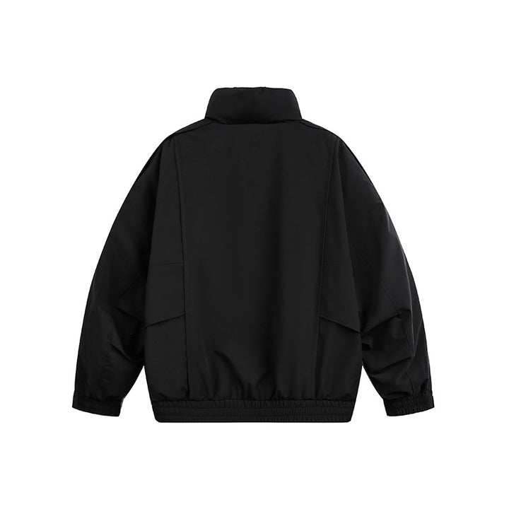 Men's Lightweight Windproof Urban-Utility Bomber Jacket with Stand Collar and Elastic Hem Mune Fashion