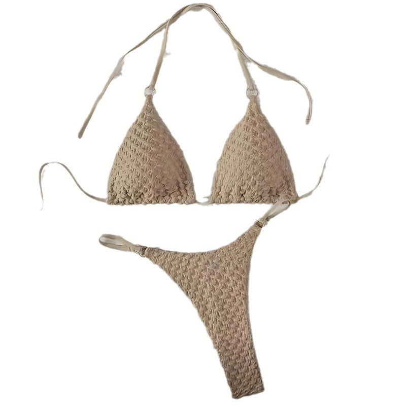 Women's Triangle Bikini with Braided Structure Mune Fashion