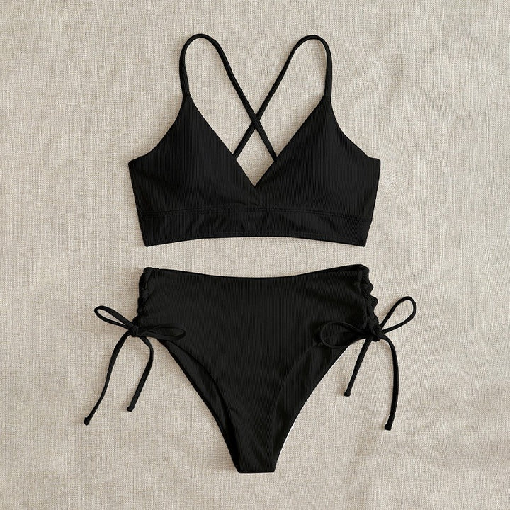 Women's triangle bikini with adjustable straps and high leg cuts Mune Fashion