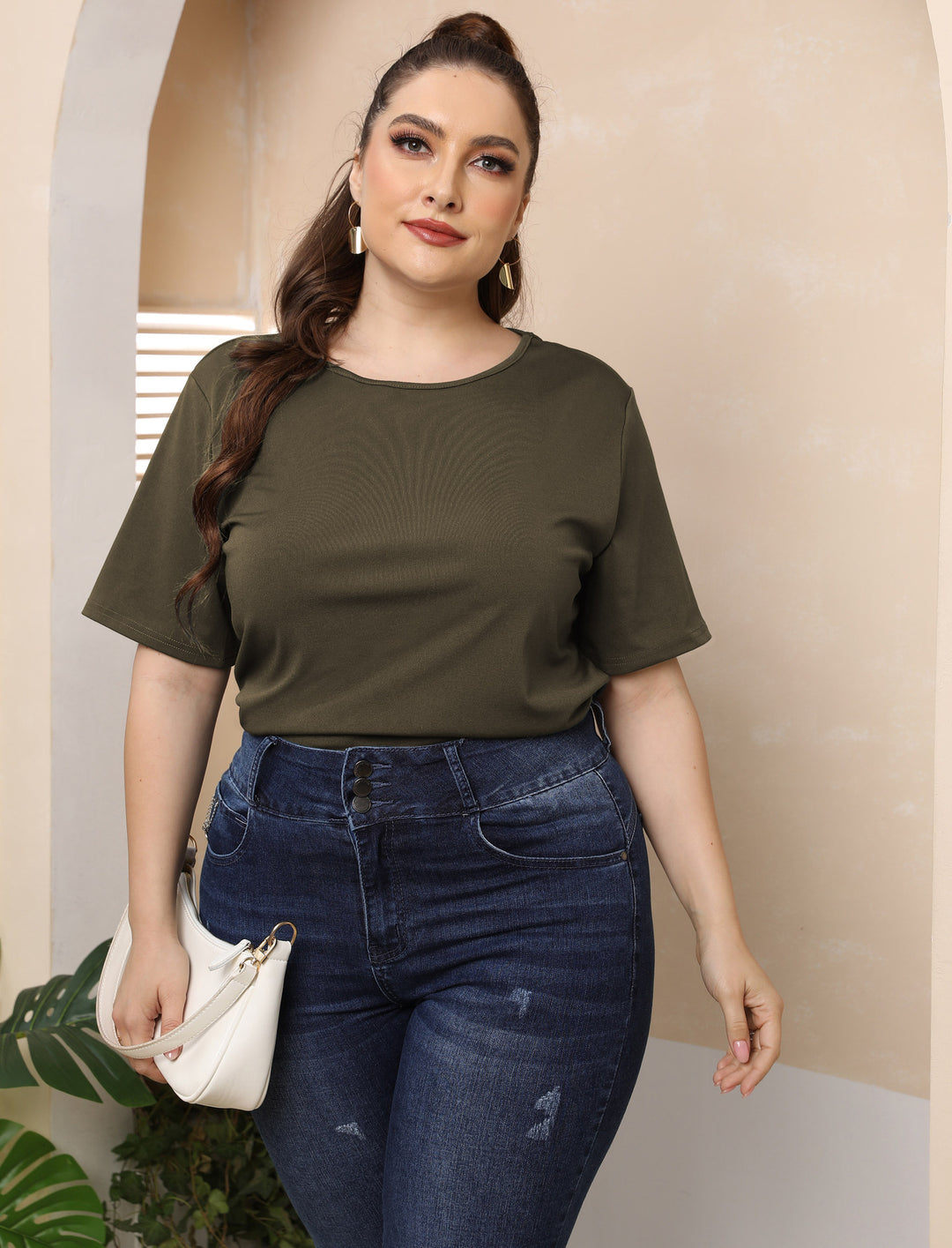Ladies fashionable basic T-shirt Mune Fashion