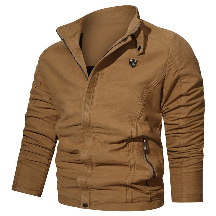 Men's suede look zip blouson in worker cut with stand-up collar Mune Fashion