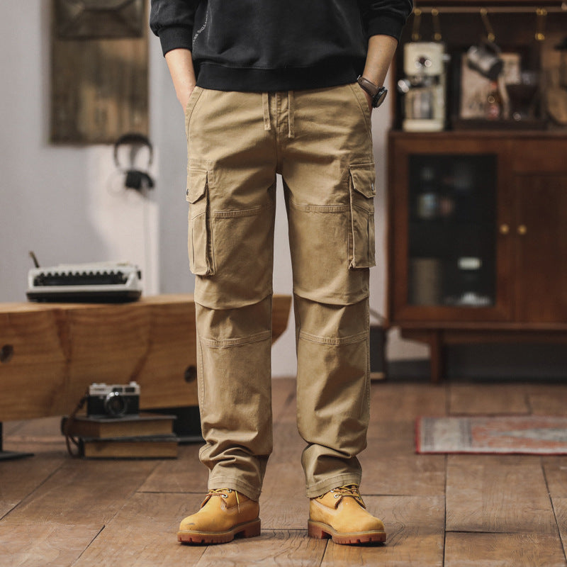 Herren Cargo-Hose im Utility-Stil mit Elastikbund, Kordelzug und Mehrfach-Taschen Mune Fashion