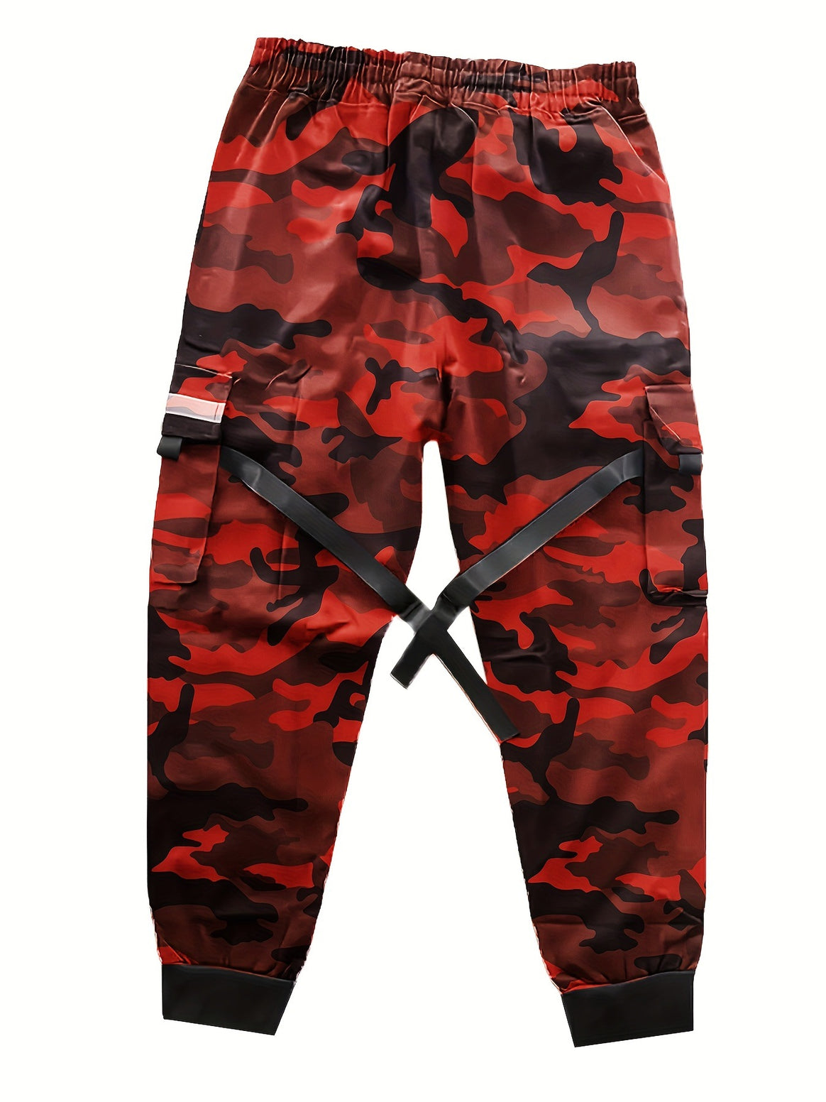 Men's Utility Cargo Jogging Pants with Elastic Waistband, Adjustable Leg Straps & Multifunctional Pockets Mune Fashion