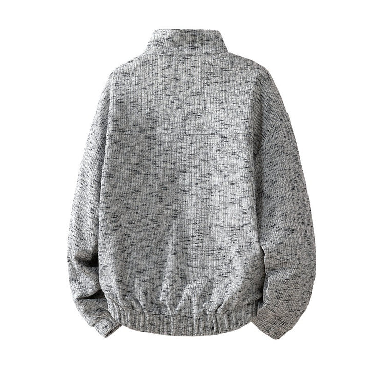 Men's oversized sweatshirt with structured design, stand-up collar, snap button placket, and kangaroo pocket Mune Fashion