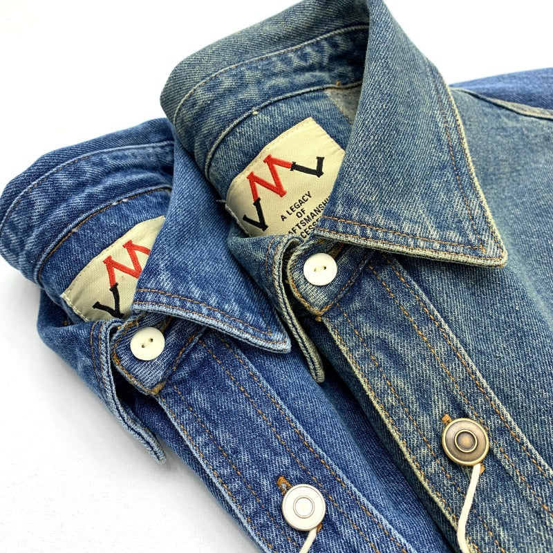 Men's Relaxed Denim Shirt Jacket with Patch Chest Pockets and Rounded Hem Mune Fashion