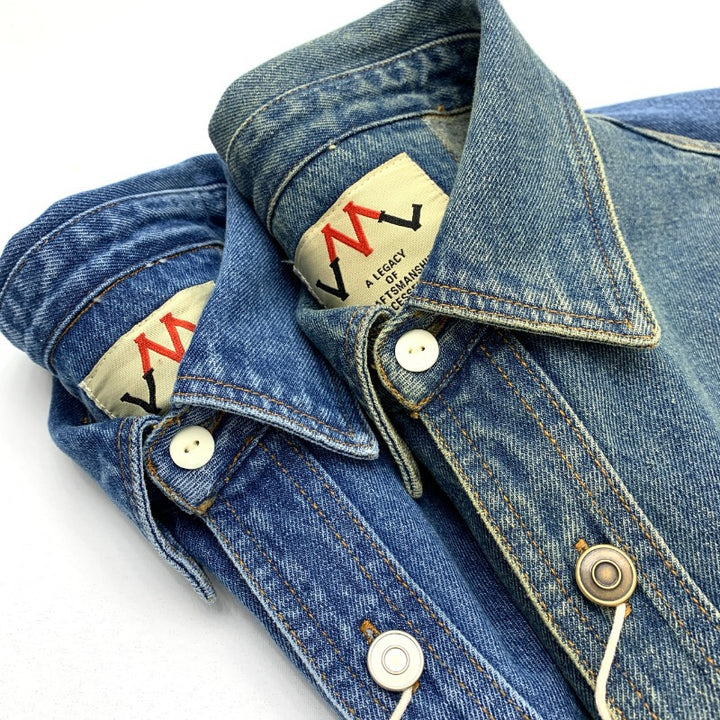 Men's Relaxed Denim Shirt Jacket with Patch Chest Pockets and Rounded Hem Mune Fashion