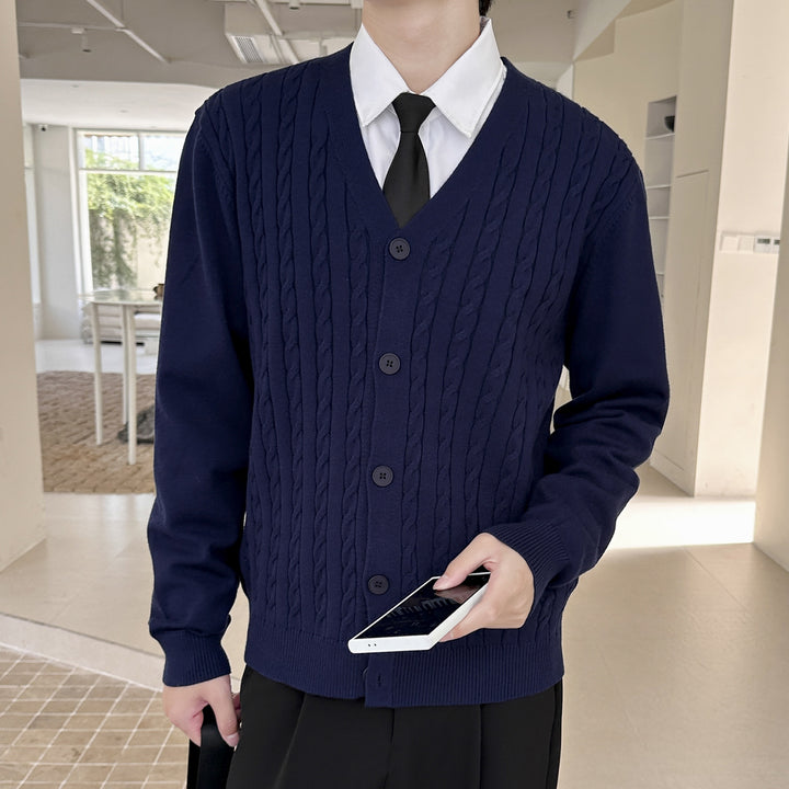 Men's cardigan with cable pattern Mune Fashion