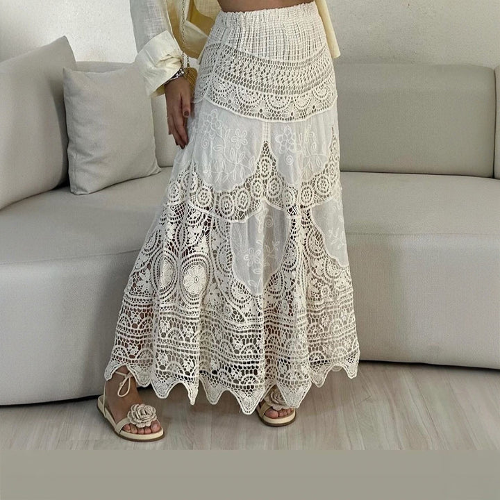 Women’s maxi skirt with elaborate crochet design Mune Fashion