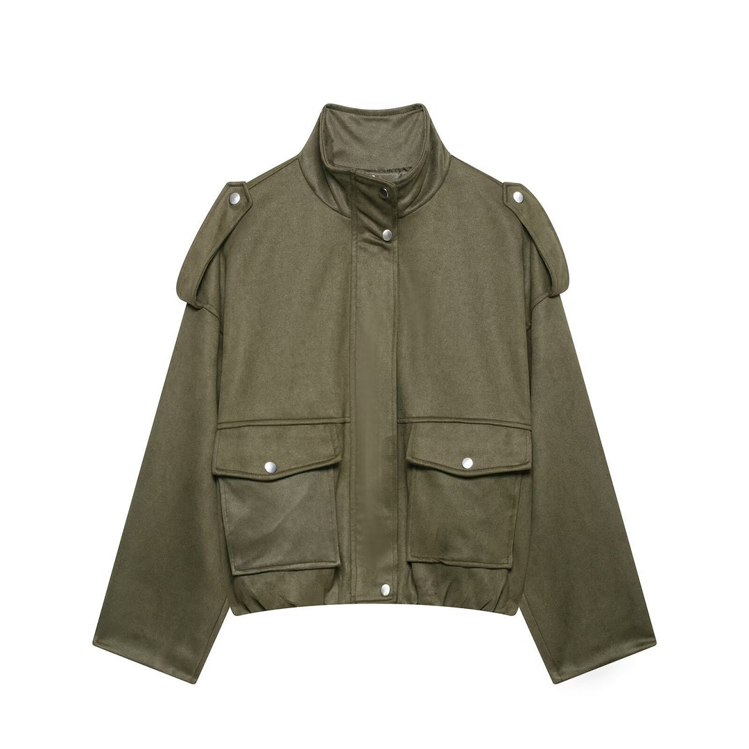 Women's Fashion Short Jacket with Pockets