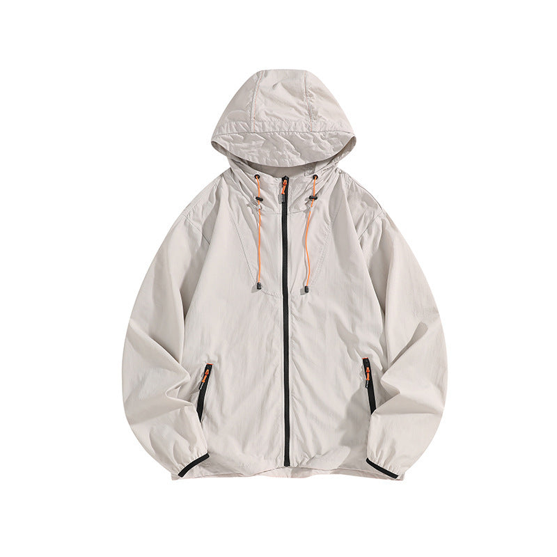 Men's Lightweight Outdoor Jacket with Hood and Practical Zipper Pockets Mune Fashion