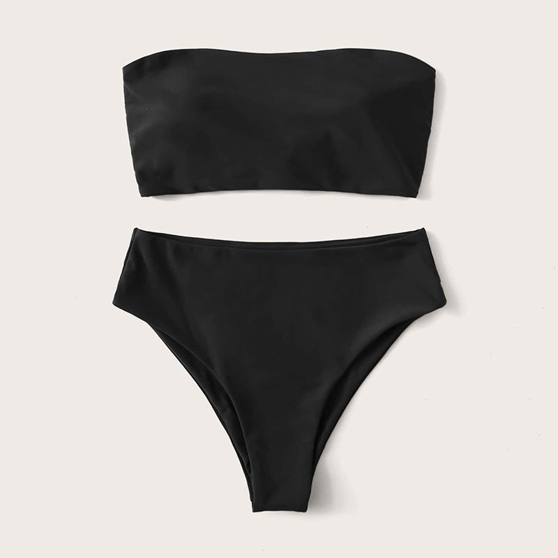 Women's bikini set with bandeau top and high-waisted bottom Mune Fashion