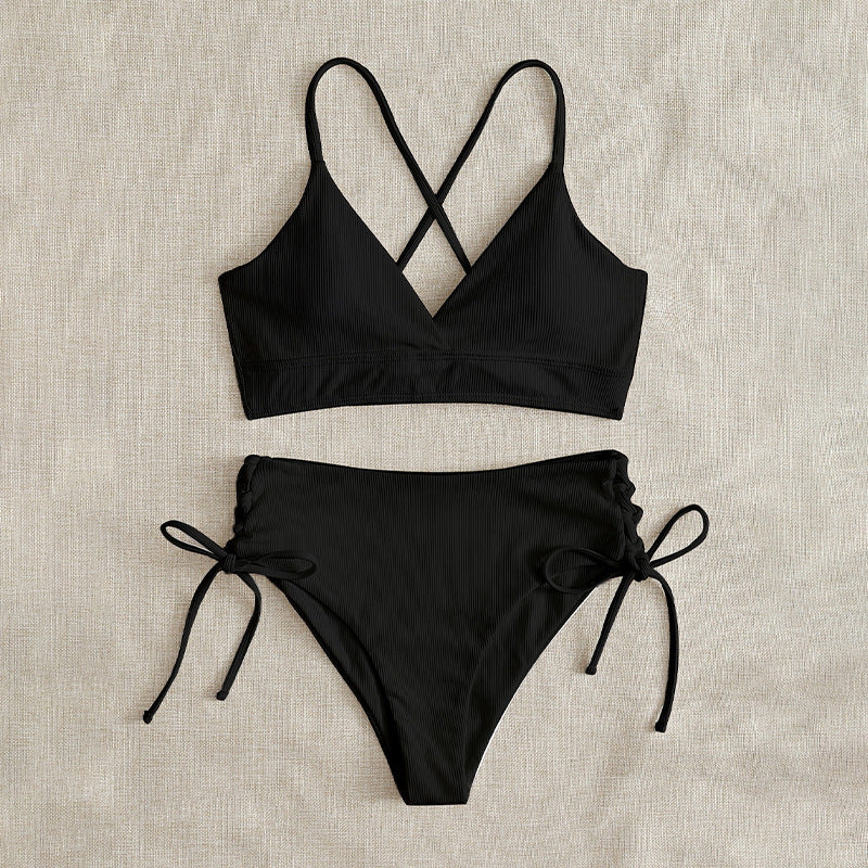 Women's triangle bikini with adjustable straps and high leg cuts Mune Fashion