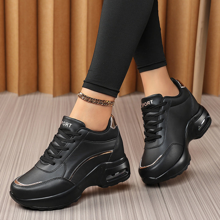Women Chunky Sneakers with Air Cushion Sole and Metallic Details Mune Fashion