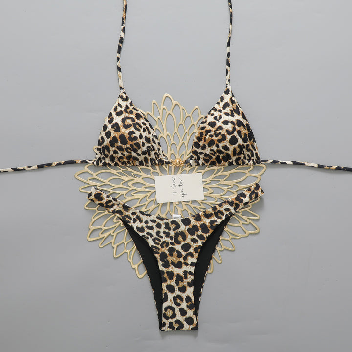 Women's triangle bikini with elegant polka dot design and fashionable contrast Mune Fashion