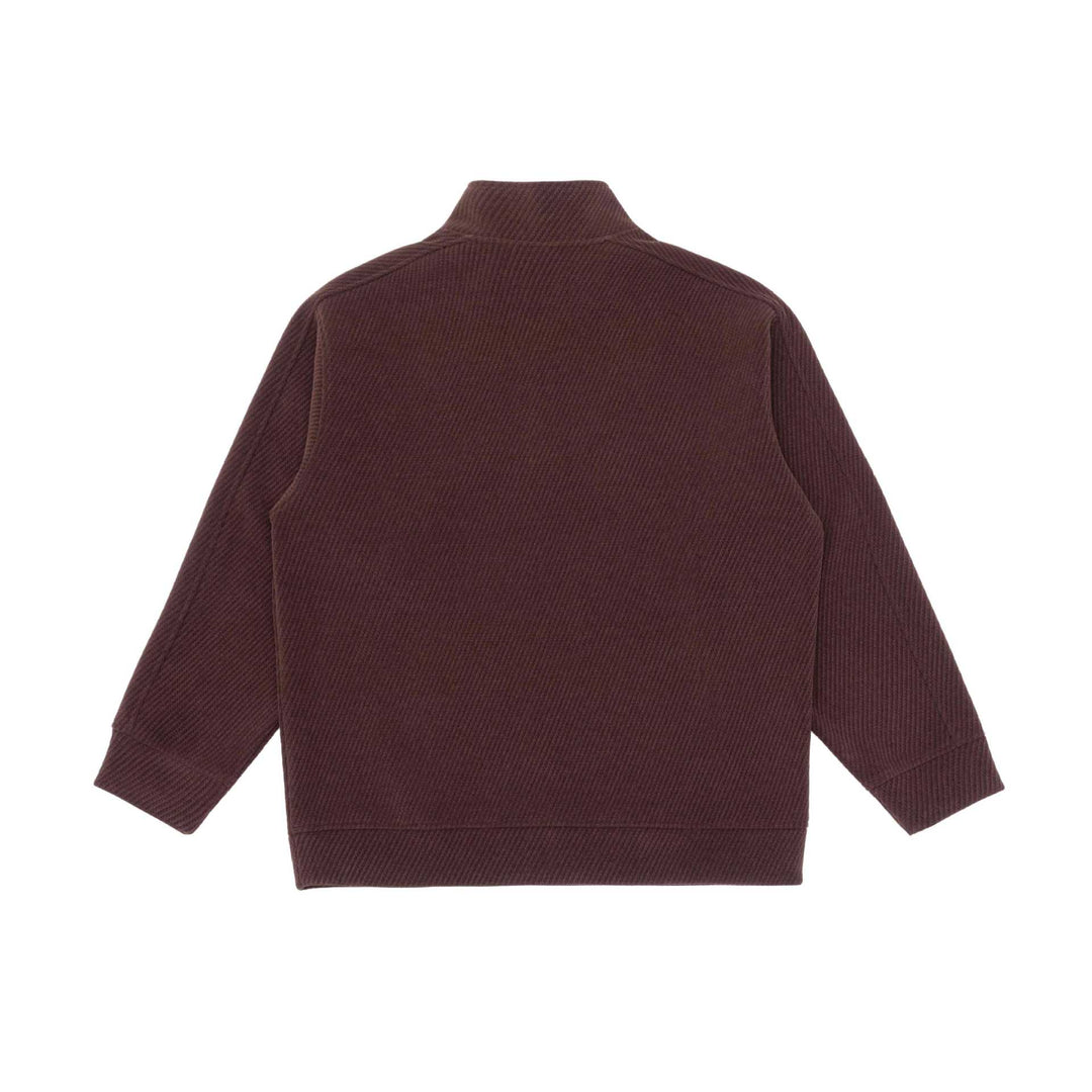 Unisex Half-zip pullover with stand-up collar and diagonal ribbed structure Mune Fashion