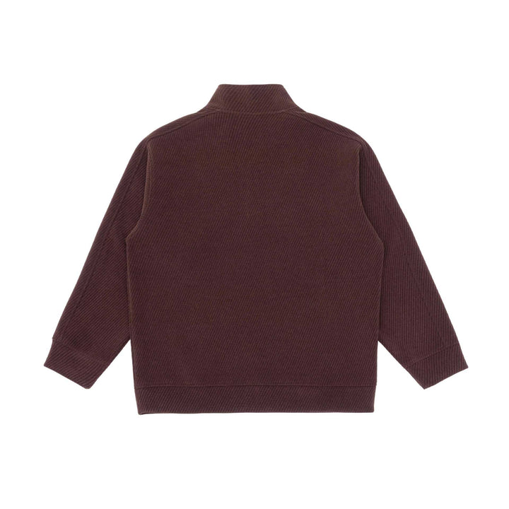 Unisex Half-zip pullover with stand-up collar and diagonal ribbed structure Mune Fashion