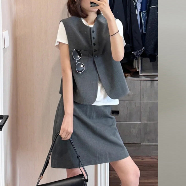 Women's Fashion Blazer Jacket with Short Sleeves Mune Fashion
