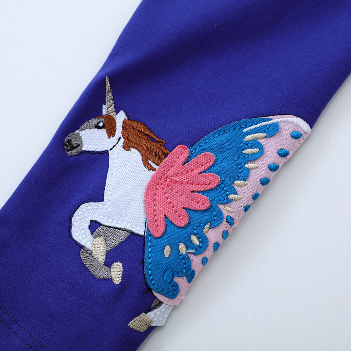 Girls leggings with enchanting unicorn and butterfly applications Mune Fashion
