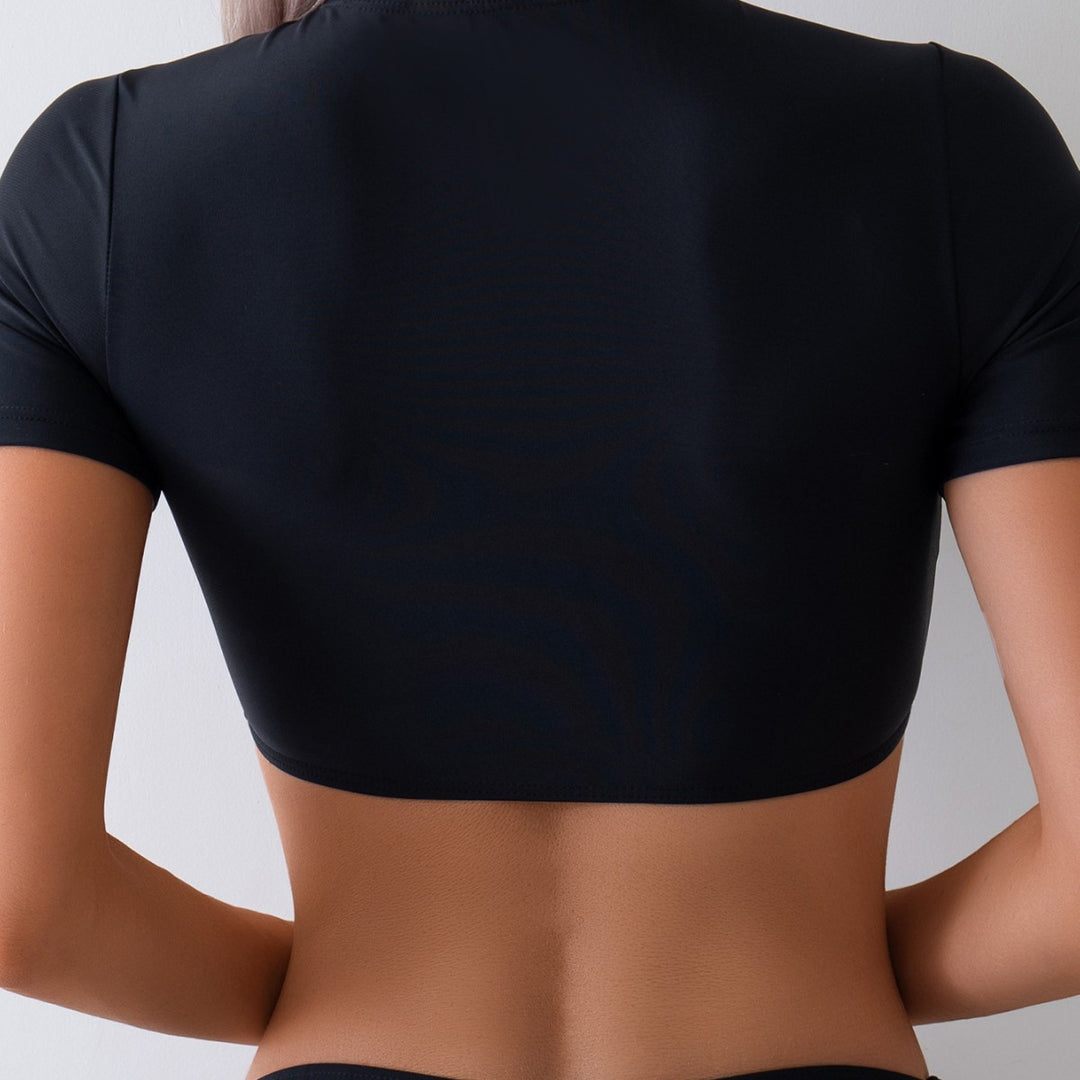 Women's Sporty Crop Top with High-Waist Shorts Mune Fashion