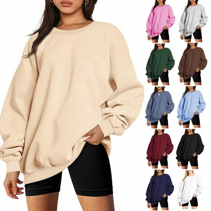 Women's oversized sweater with deep shoulder drop and ribbed cuffs Mune Fashion