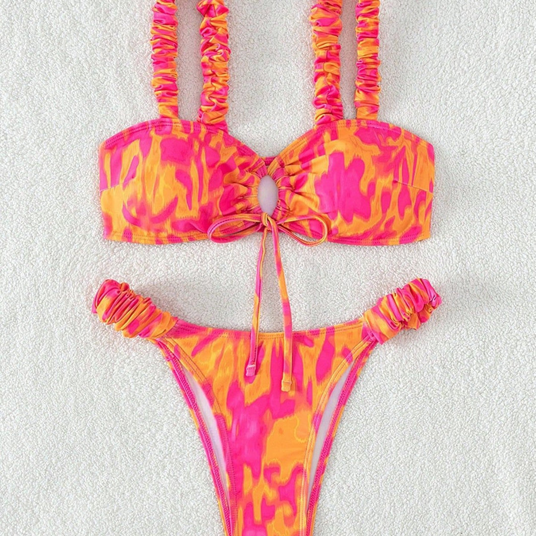 Women's High-Cut Bikini with Ruffle Details Mune Fashion