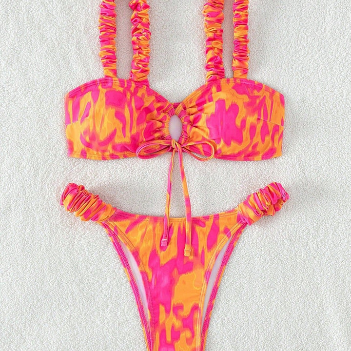 Women's High-Cut Bikini with Ruffle Details Mune Fashion