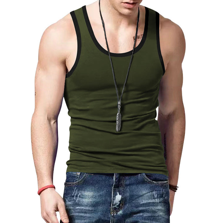 Men's fitted sports top made of elastic cotton blend with contrasting trim Mune Fashion