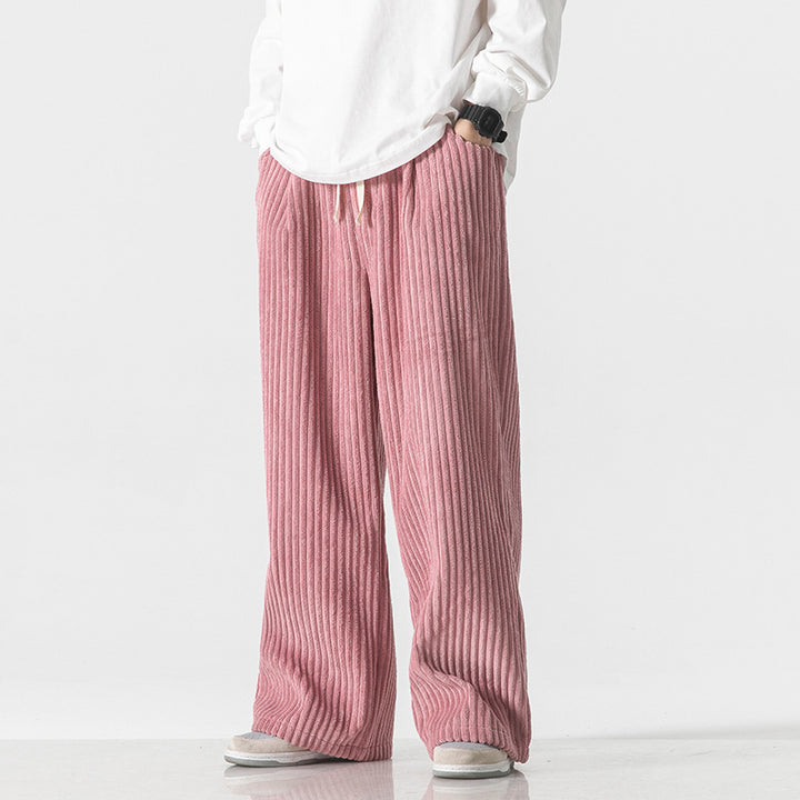 Men's loosely cut corduroy pants with drawstring waistband and distinctive ribbed texture Mune Fashion