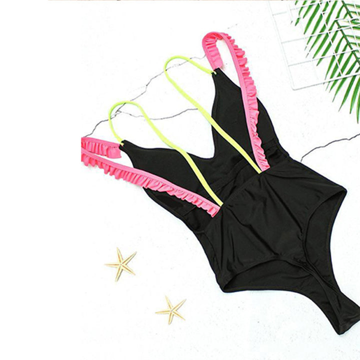 Women's One-Piece Swimsuit with Playful Ruffle Elements Mune Fashion