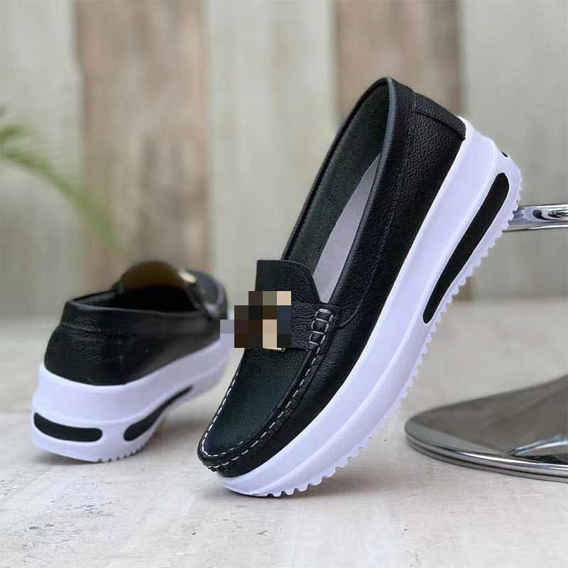 Women's Platform Loafer with Metallic Fabric and Lightweight Profile Sole Mune Fashion