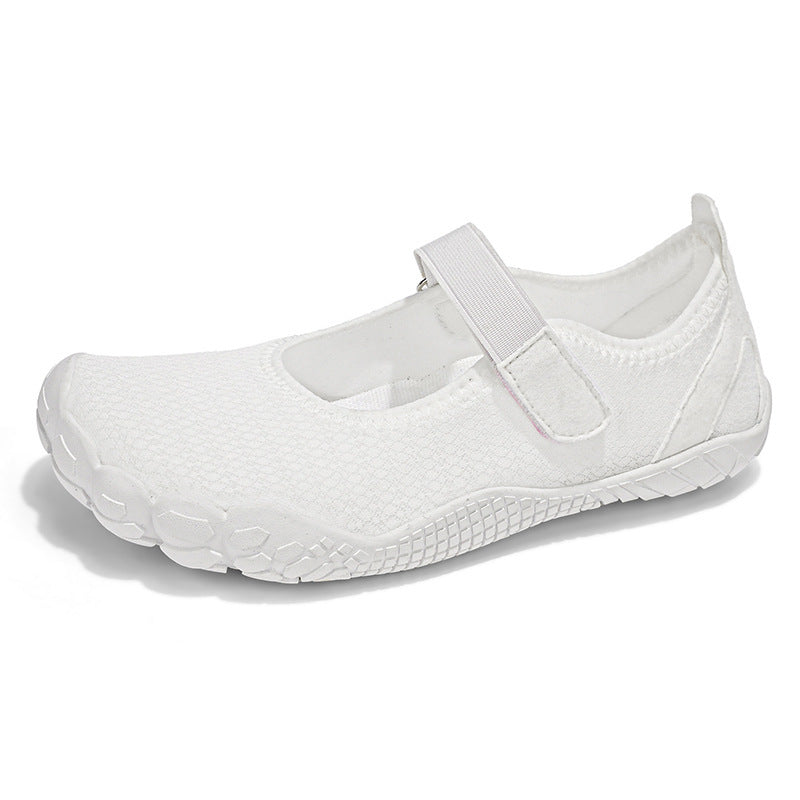 Women’s Lightweight Knitted Mary Jane Slippers with Velcro Closure and Flexible Barefoot Sole Mune Fashion