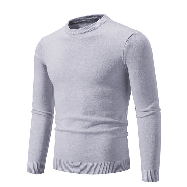 Men's fine knit round neck sweater slim fit with ribbed cuffs Mune Fashion